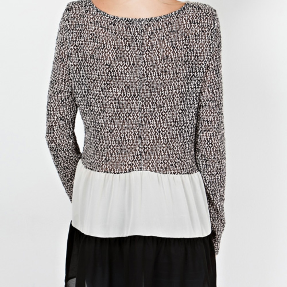 Black Ivory Tiered Tunic Shirt Crochet at Top - Picture 8 of 8